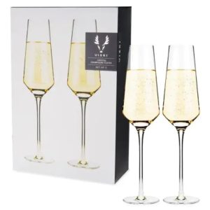 Raye Crystal Angled Champagne Flutes Viski® - Image 1