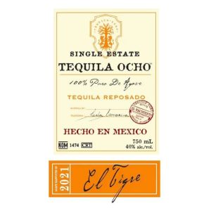 Tequila Ocho Single Estate Reposado El Tigre 2021 750mL - Image 1